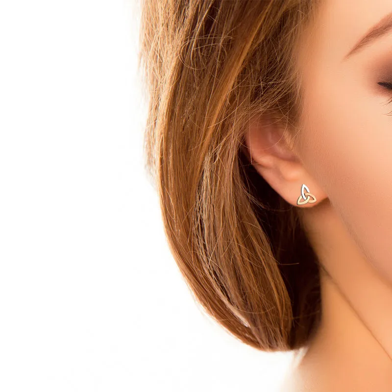 14k 3 Colour Gold Trinity Knot Earrings
