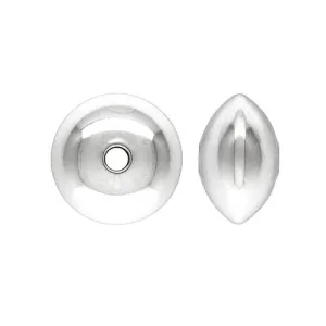 .925 Sterling Silver Saucer Bead - 8.9 x 5.6mm (1 Piece)