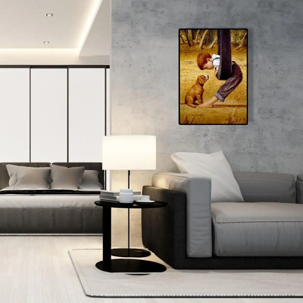 Animal Boy - Full Diamond Painting - (Canvas 30*40cm/11.81*15.75in)