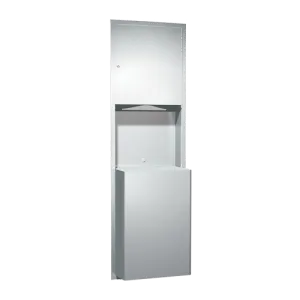 ASI 0469-BL Combination Commercial Paper Towel Dispenser/Waste Receptacle, Recessed-Mounted, Stainless Steel