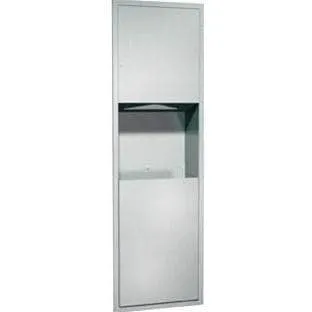 ASI 04697-9 Combination Commercial Paper Towel Dispenser/Waste Receptacle, Surface-Mounted, Stainless Steel