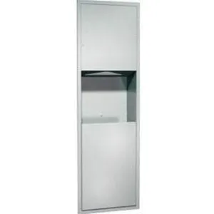 ASI 04697-9 Combination Commercial Paper Towel Dispenser/Waste Receptacle, Surface-Mounted, Stainless Steel
