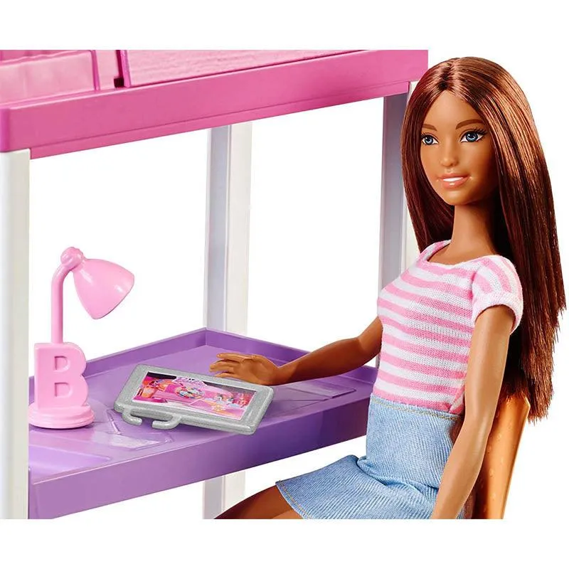 Barbie Doll & Loft Bed/Desk Playset
