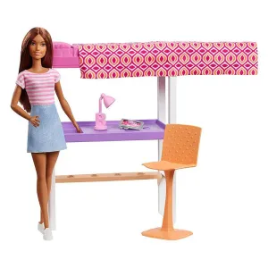 Barbie Doll & Loft Bed/Desk Playset