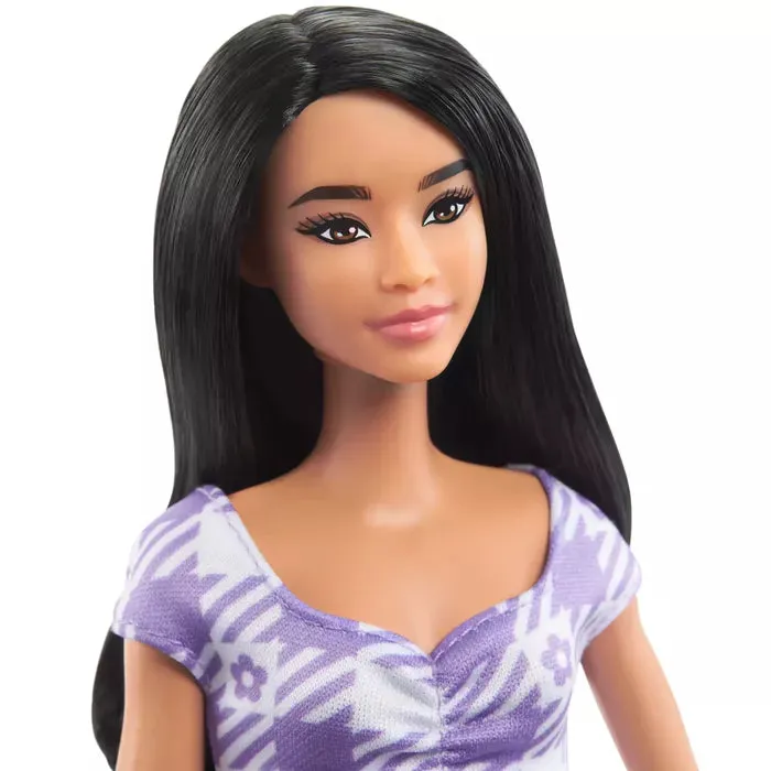 Barbie Fashionistas Doll With Black Hair And Tall Body #199 for Kids Ages 3  (HPF75)