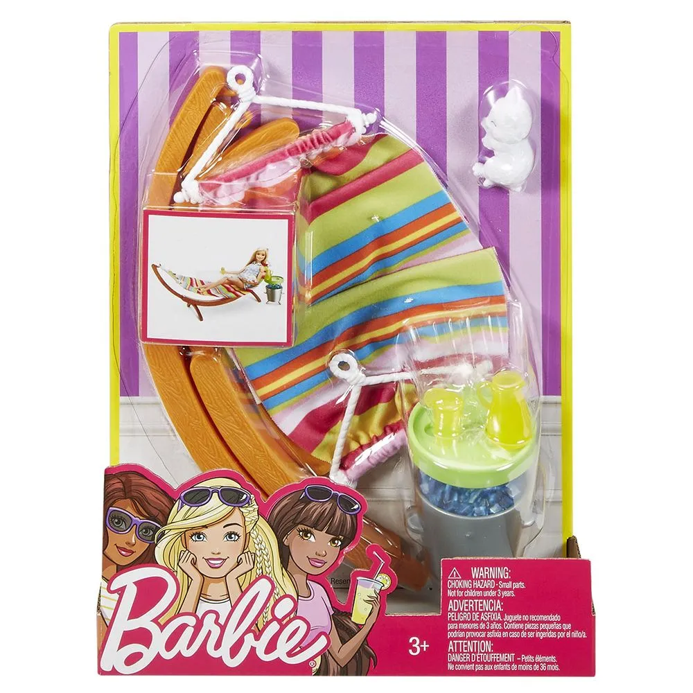 Barbie Outdoor Accessory Set Hammock & Kitty
