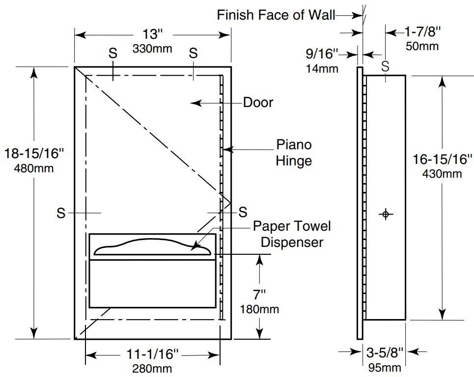 Bobrick B-35903  Paper Towel Dispensers from TrimLine Series
