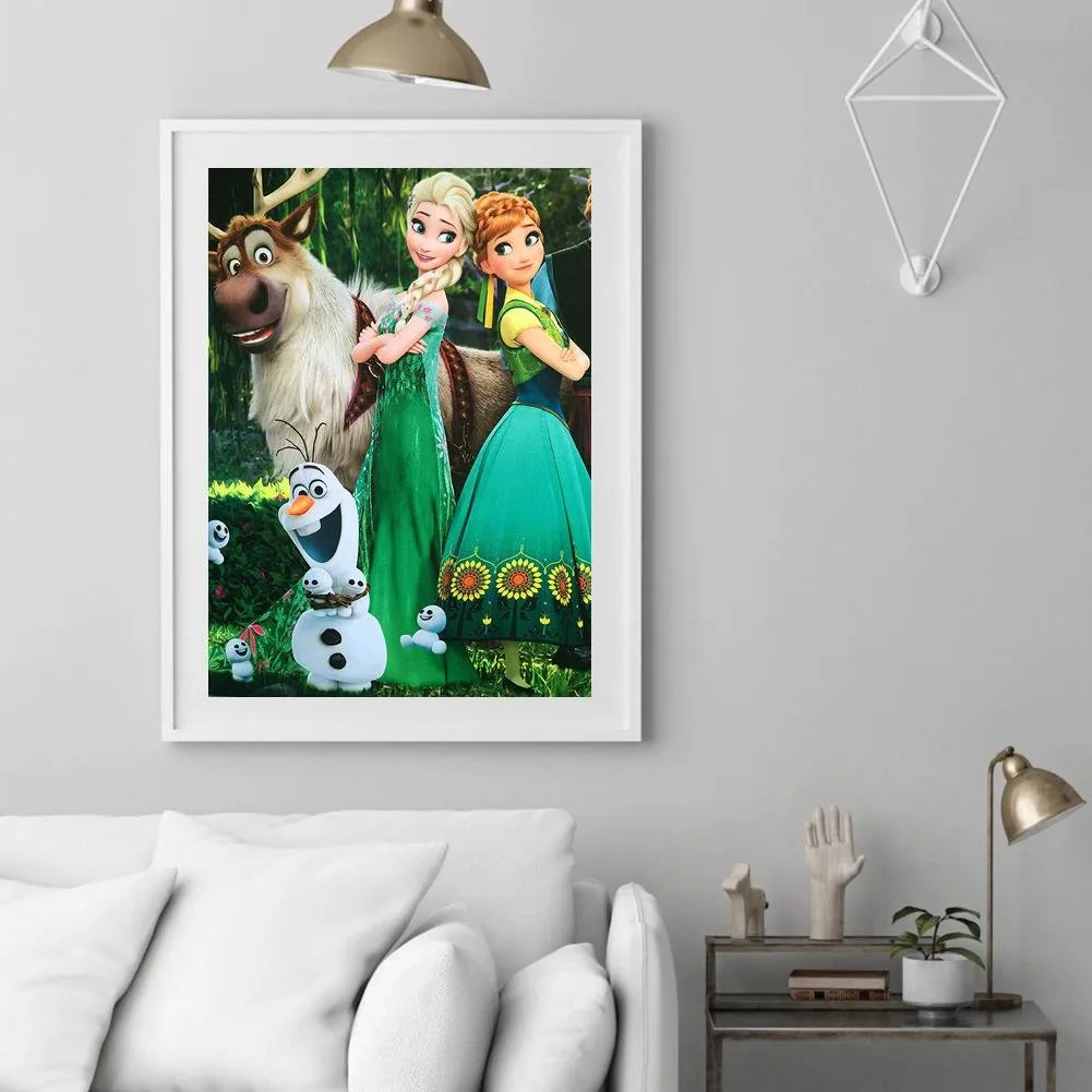 Cartoon Sisters - Full Round Diamond - 30x40CM