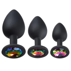 Cloud 9 Novelties Gems Silicone Anal Plug - Includes Small, Med & Large Size