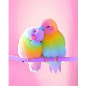 Colorful Bird - 5D DIY Round Drill Diamond Painting (Canvas 40x50cm/15.71x19.69in )