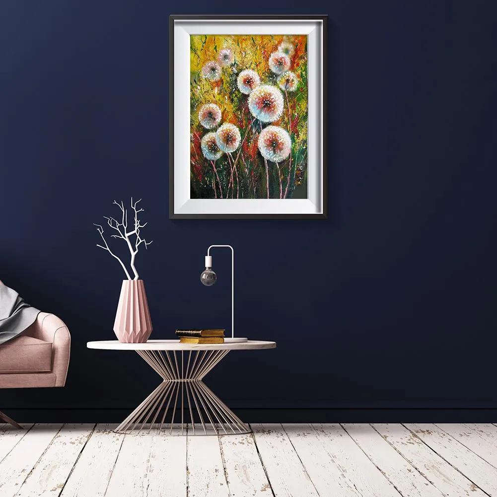 Colorful Dandelion  - Full Round Diamond - 30x40CM