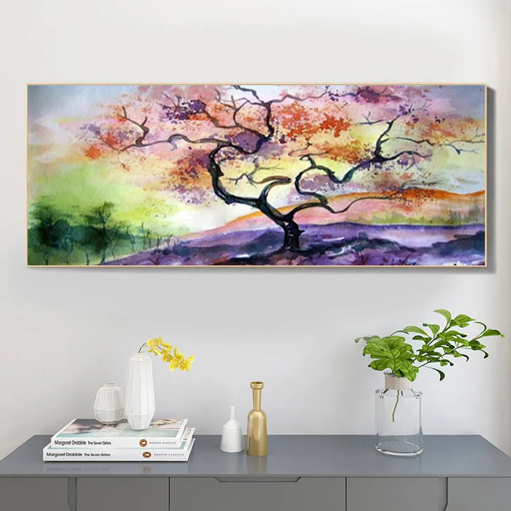 Colorful Tree Ornament - Full Round Diamond - 80x30CM