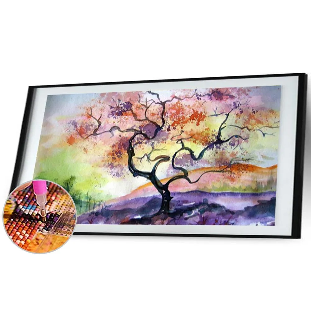 Colorful Tree Ornament - Full Round Diamond - 80x30CM