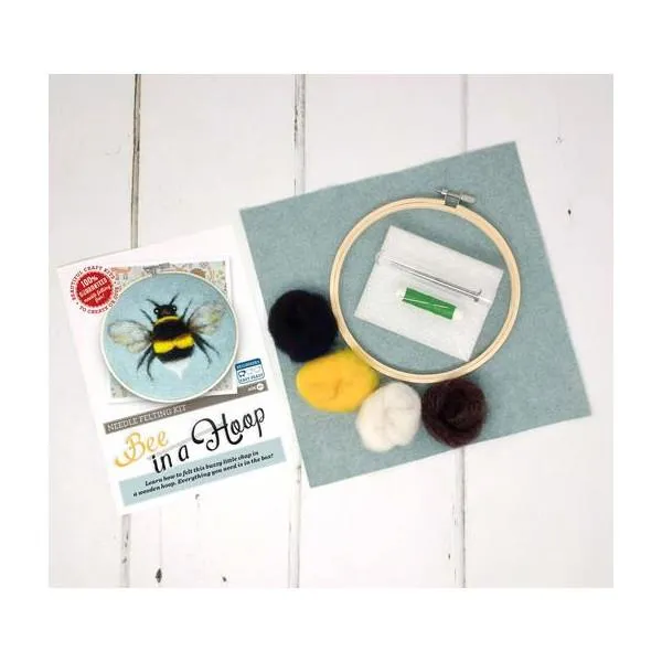 Crafty Kit Co. Needle Felting Kit - Bee in a Hoop