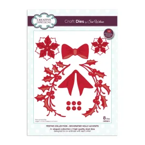 Creative Expressions Craft Dies By Sue Wilson - Decorative Holly Accents*