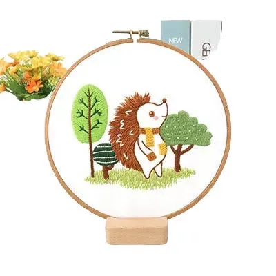 Cute Cartoon Animals Hand Embroidery Kit 20cm