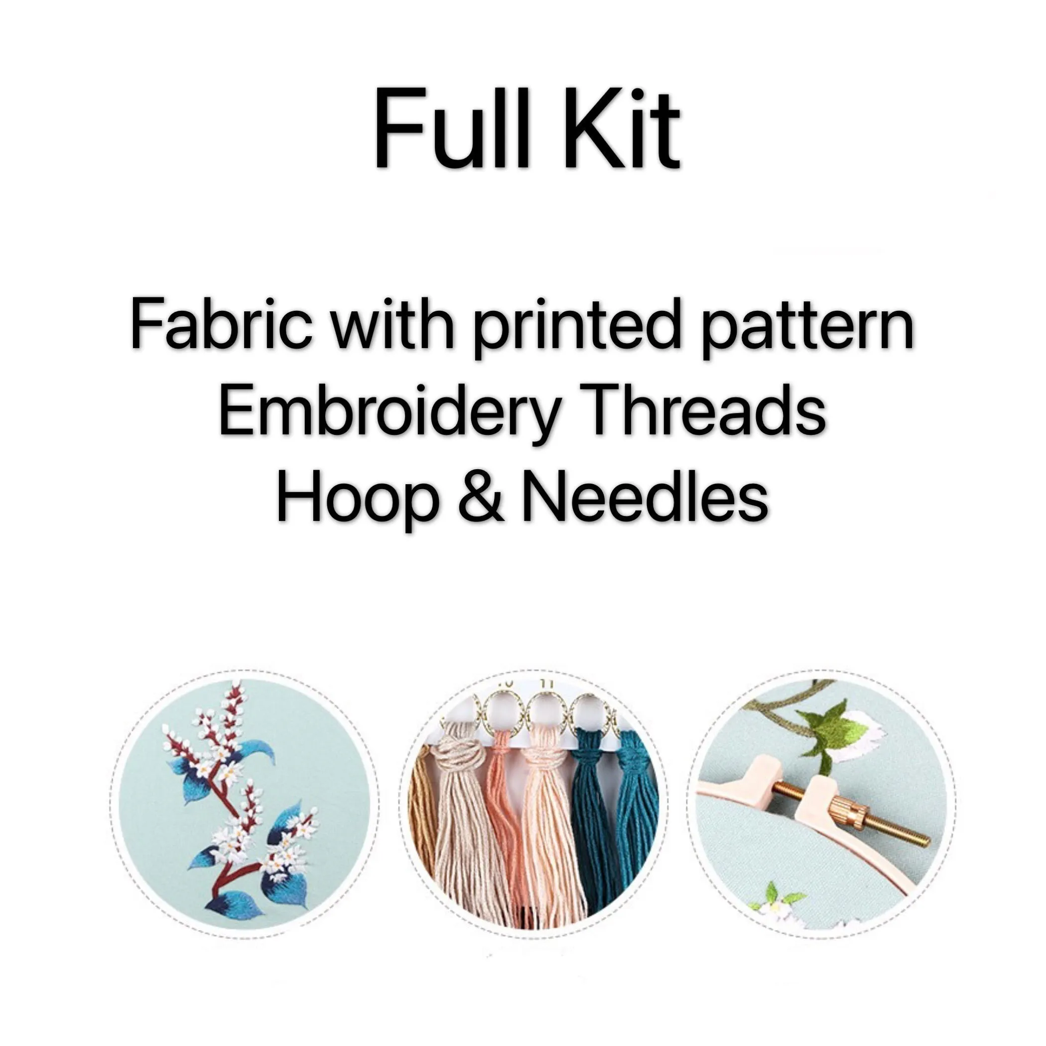 Cute Cartoon Animals Hand Embroidery Kit 20cm