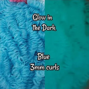 DG Curly Nylon Glow in the Blue YG003 3mm 1oz/28g 36in/92cm Doll Hair