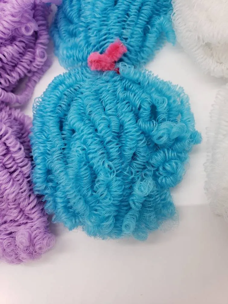 DG Curly Nylon Glow in the Blue YG003 3mm 1oz/28g 36in/92cm Doll Hair