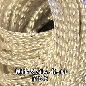 DG Nylon Micro Braids Bright White & Silver BH328 2mm 1oz/28g 36in/92cm Doll Hair