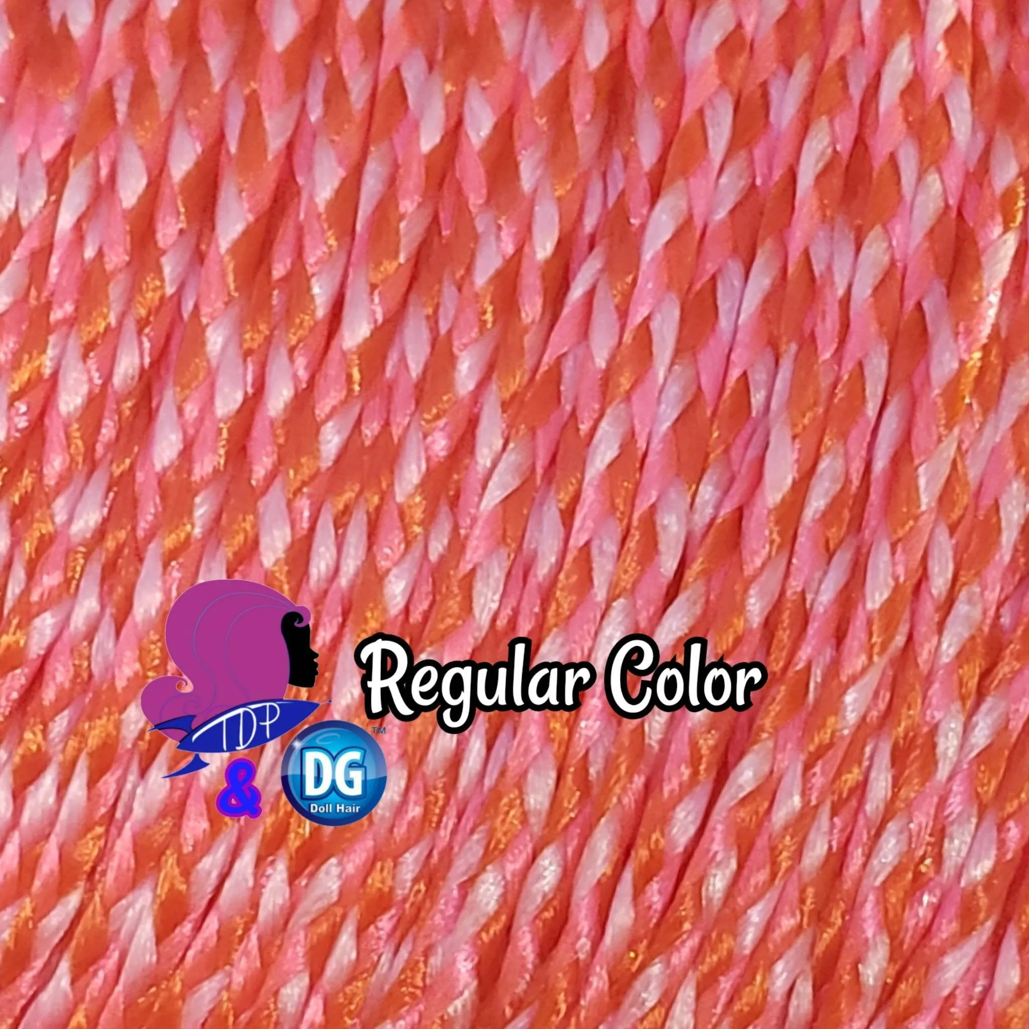DG Nylon Micro Braids Orange White Pink Glow BH315 2mm 1oz/28g 36in/92cm Doll Hair