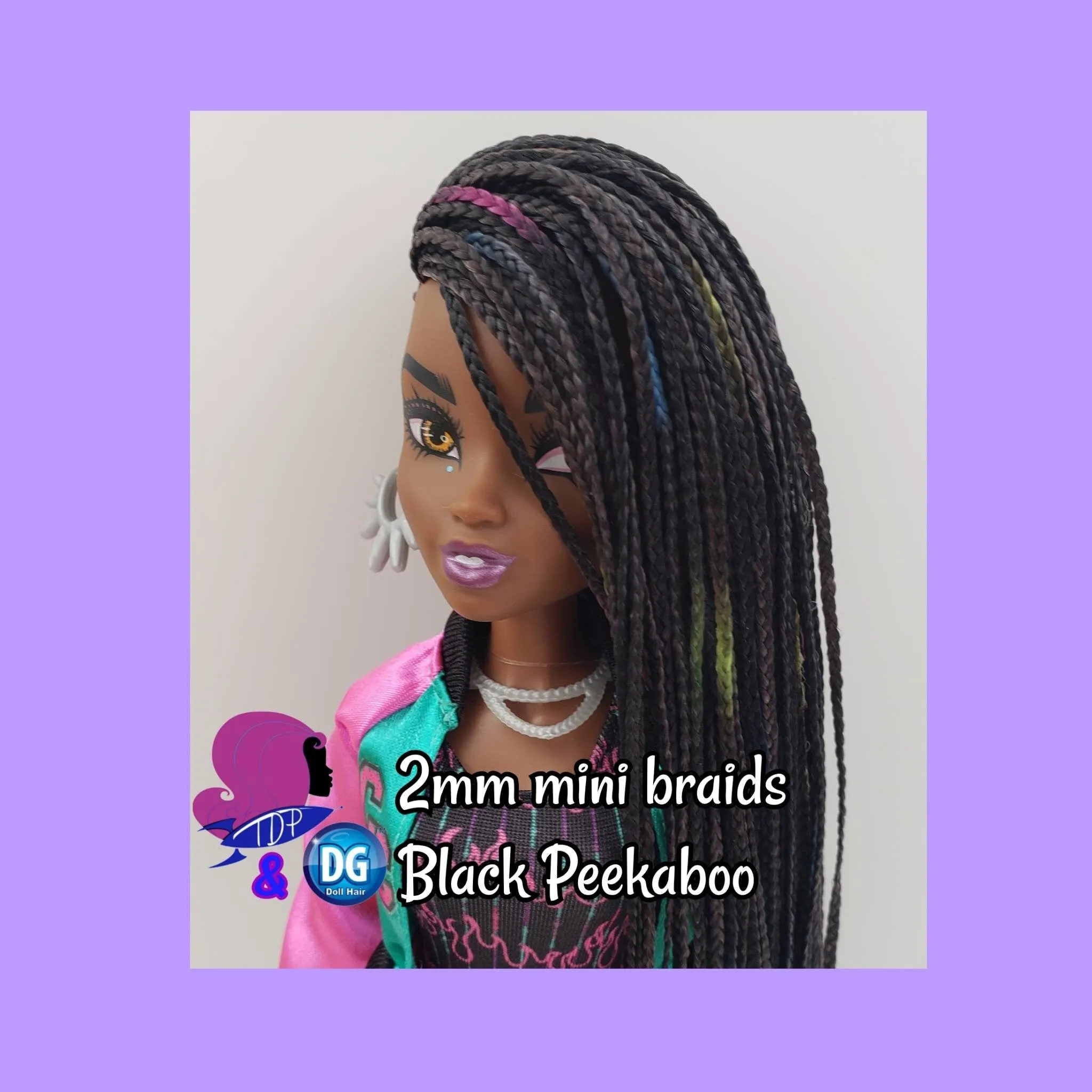 DG Nylon Micro Braids Sour Shimmer BH248A 2mm 1oz/28g 36in/92cm Doll Hair