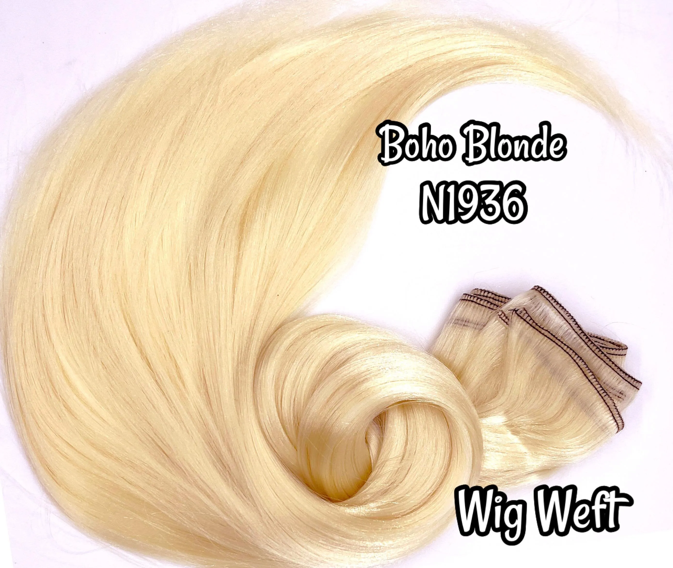 DG Nylon Wig Weft Boho Blonde N1936 30"Wx20"L Doll Hair