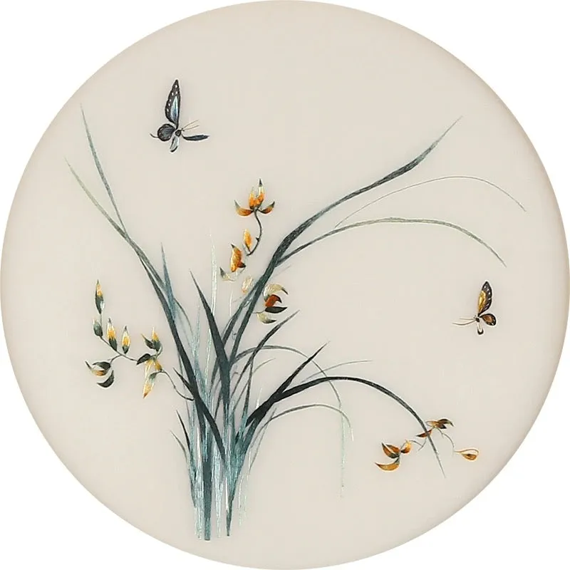 DIY Silk Embroidery kit Orchids & Butterflies 20cm