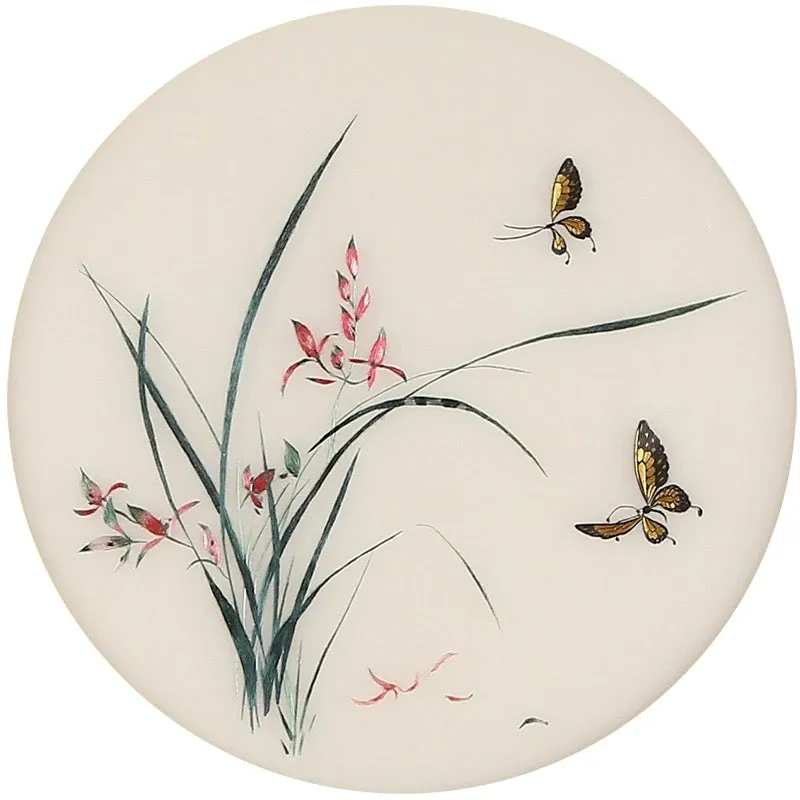 DIY Silk Embroidery kit Orchids & Butterflies 20cm