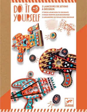 Djeco DIY Kosmik Token Launchers Kit - Art Kits for Kids