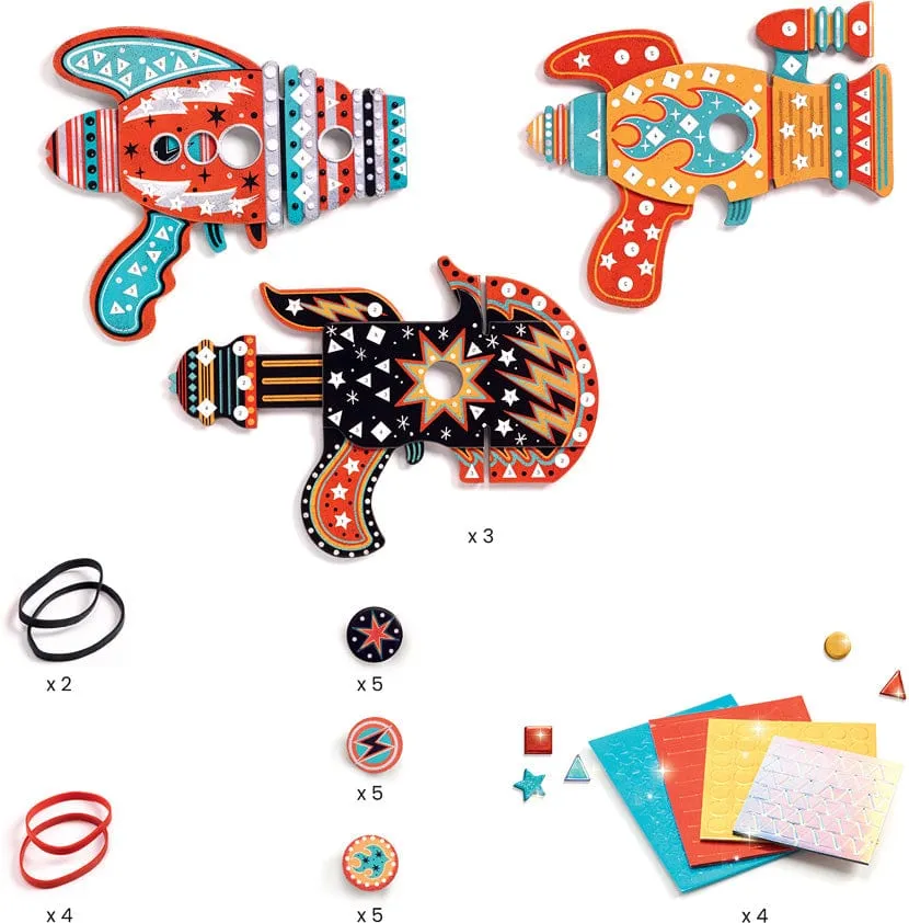 Djeco DIY Kosmik Token Launchers Kit - Art Kits for Kids