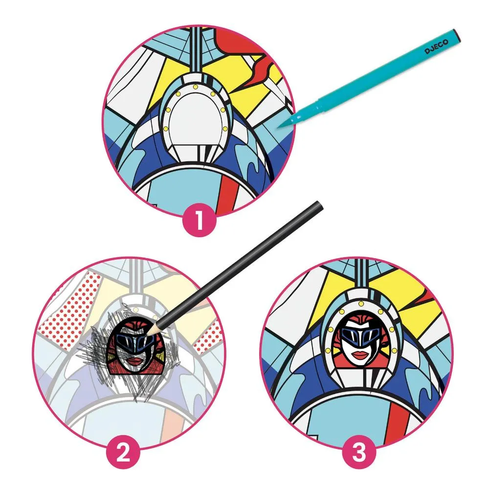 Djeco "Inspired By" Kit - Heroes (Lichtenstein)