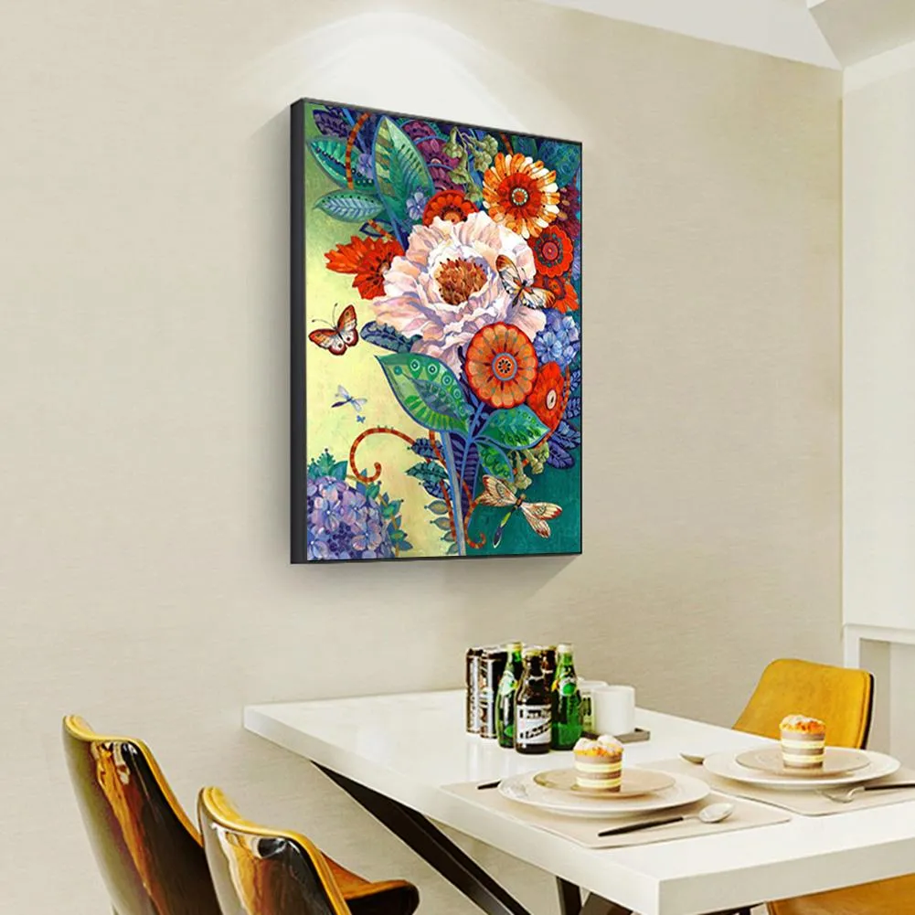 Flowers Living - Full Round Diamond - 30x40CM