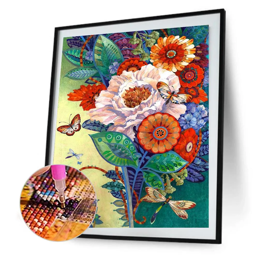 Flowers Living - Full Round Diamond - 30x40CM