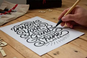 Free Handcrafted Poster or Flyer PSD Mockup