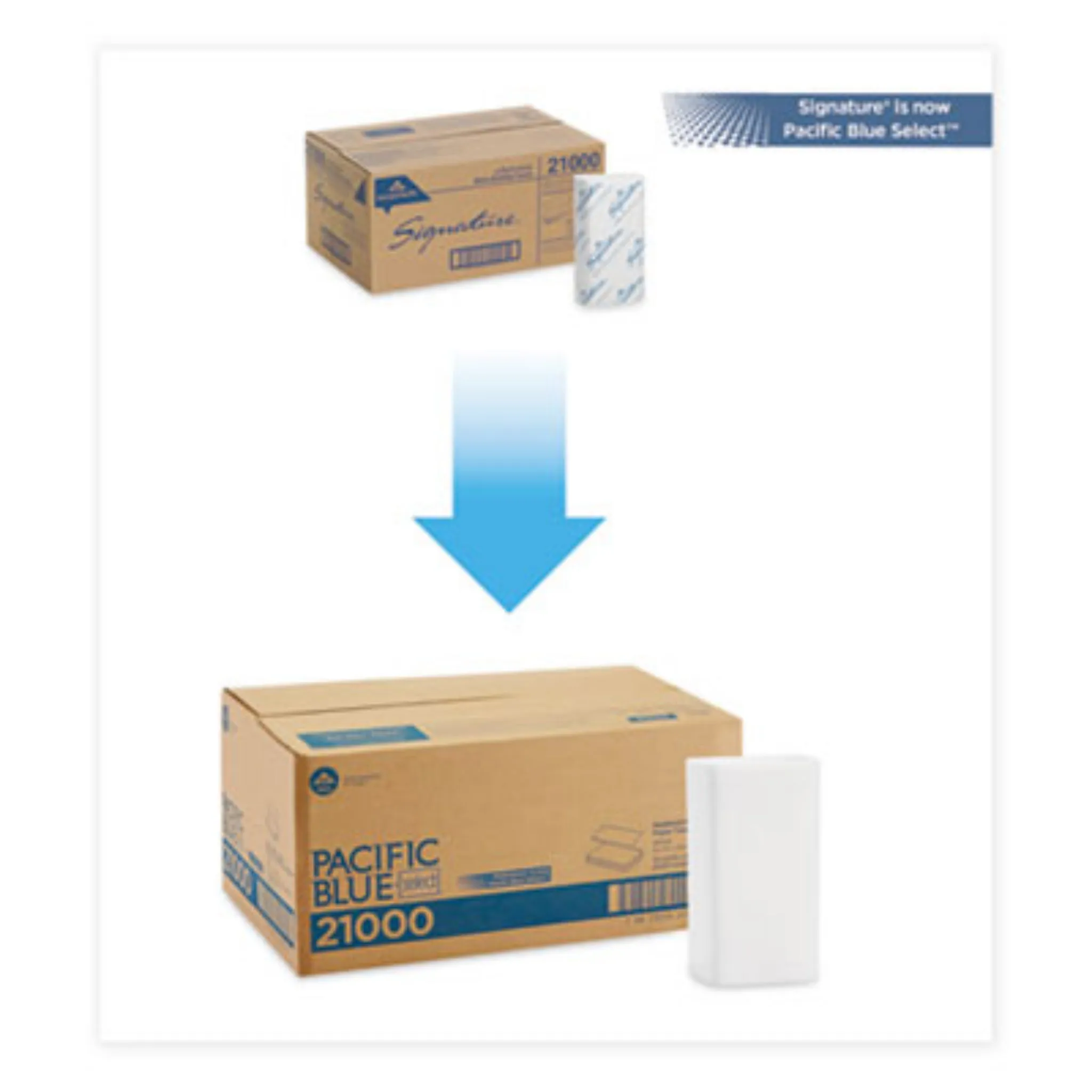 GEORGIA PACIFIC GPC21000 Blue Select Multi-Fold 2 Ply Paper Towel, 9.2 x 9.4, White, Carton of 16 Packs