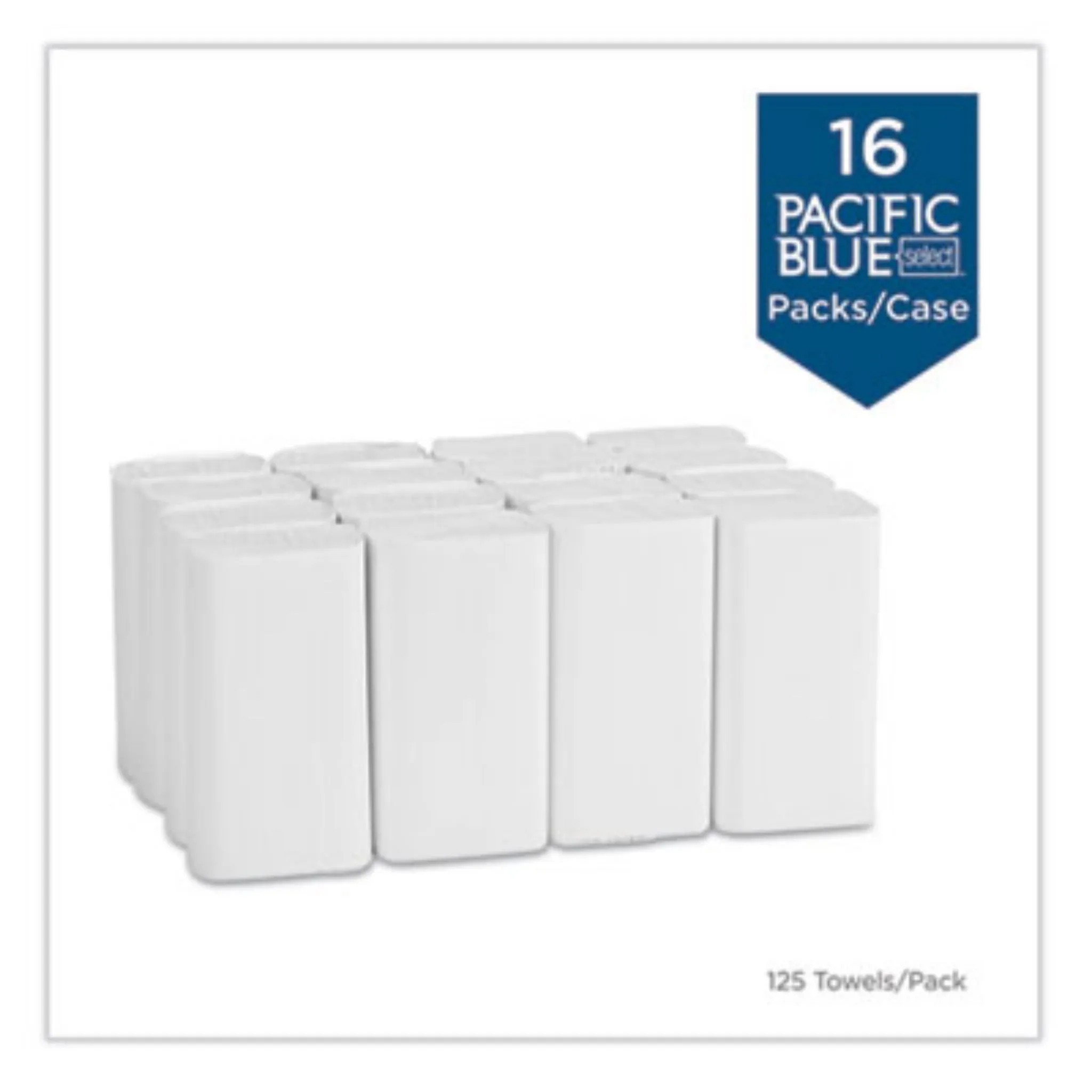 GEORGIA PACIFIC GPC21000 Blue Select Multi-Fold 2 Ply Paper Towel, 9.2 x 9.4, White, Carton of 16 Packs