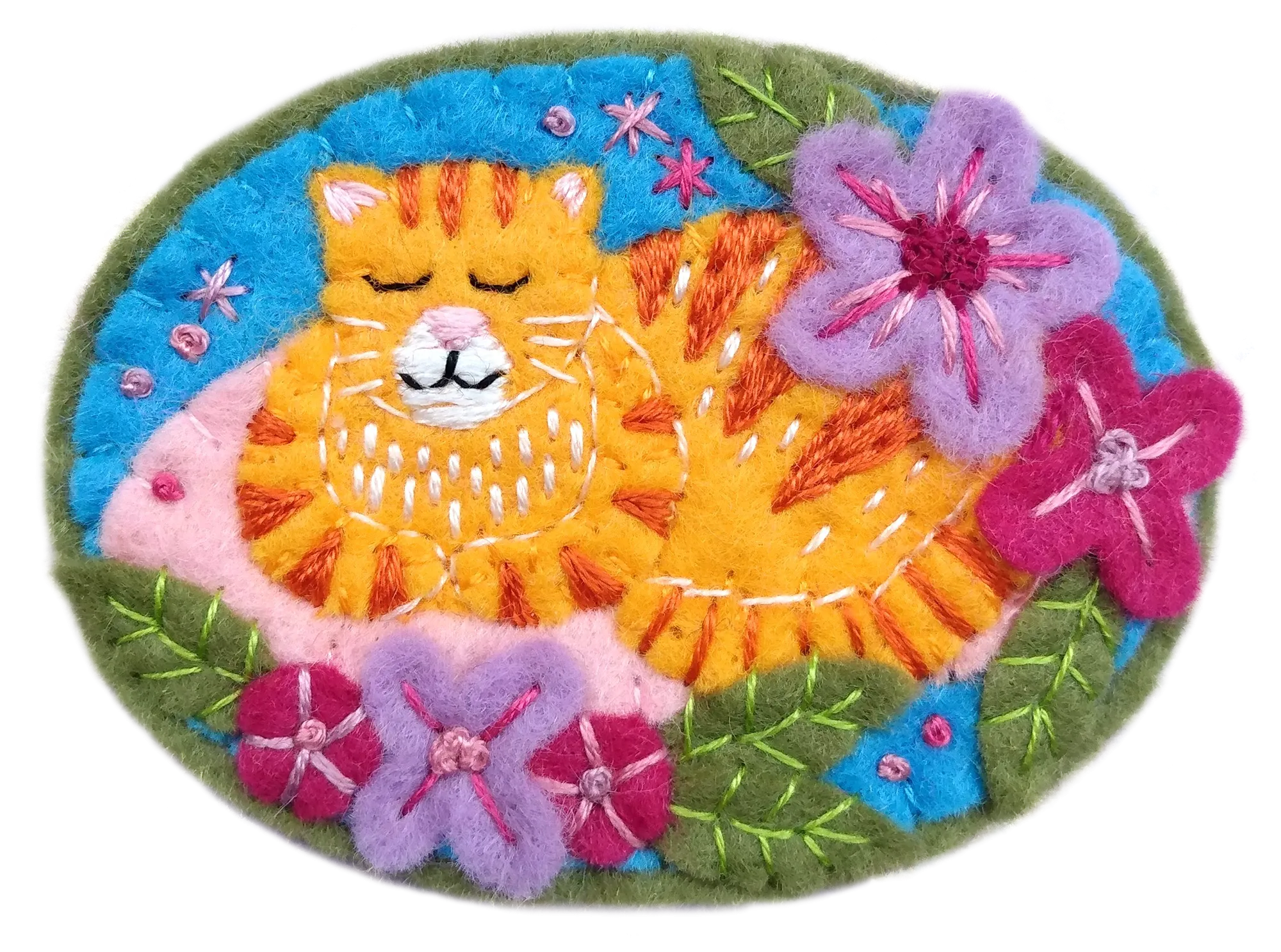 Ginger Cat Brooch Felt Craft Kit