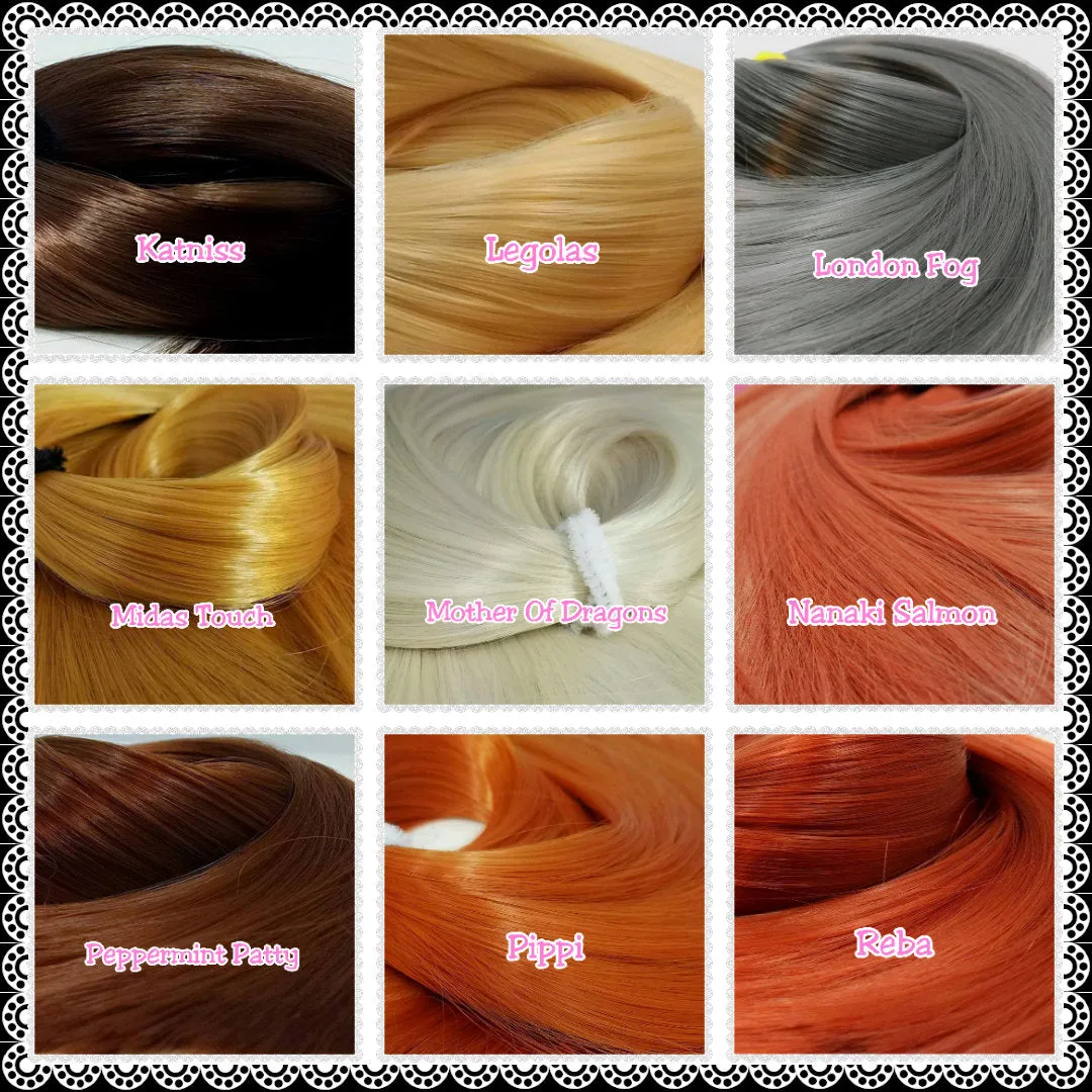High Temperature Nylon Silk Doll Hair Natural Color Choices for Rerooting Fashion Dolls