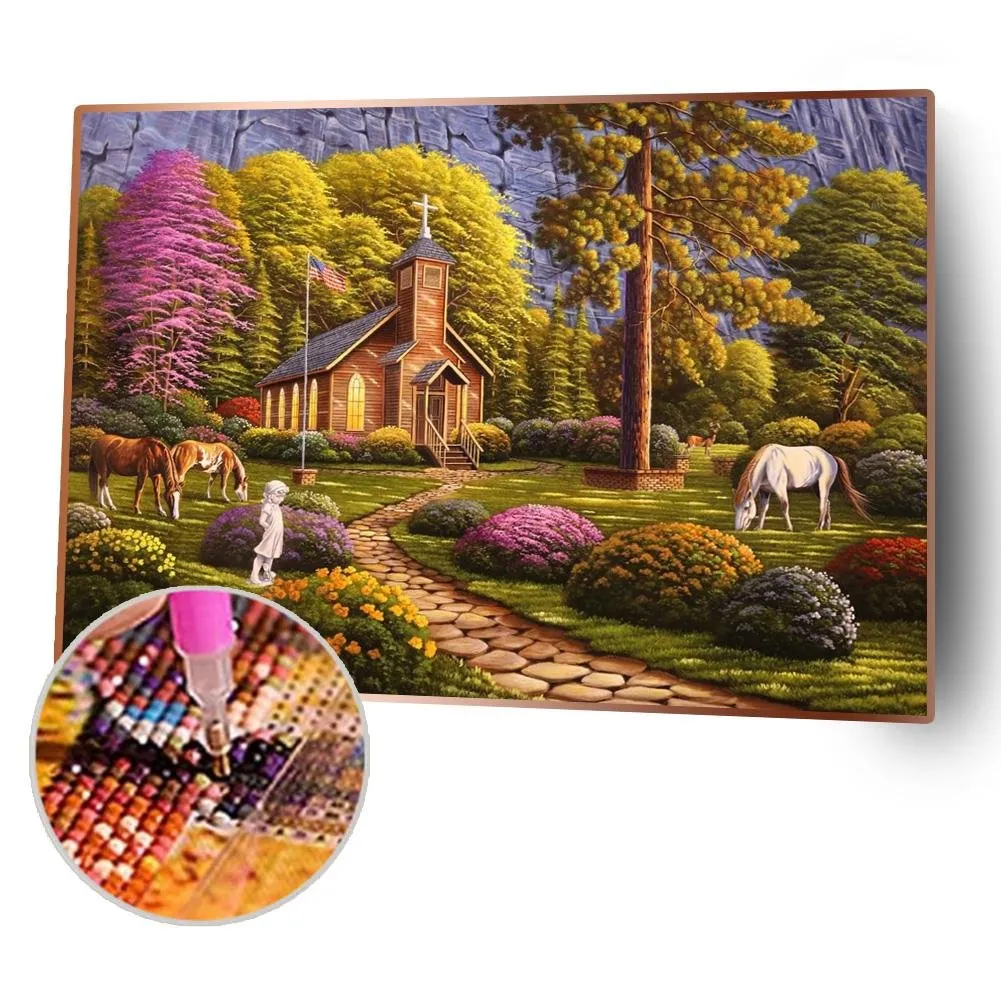 Hut  - Full Round Diamond - 40x30CM