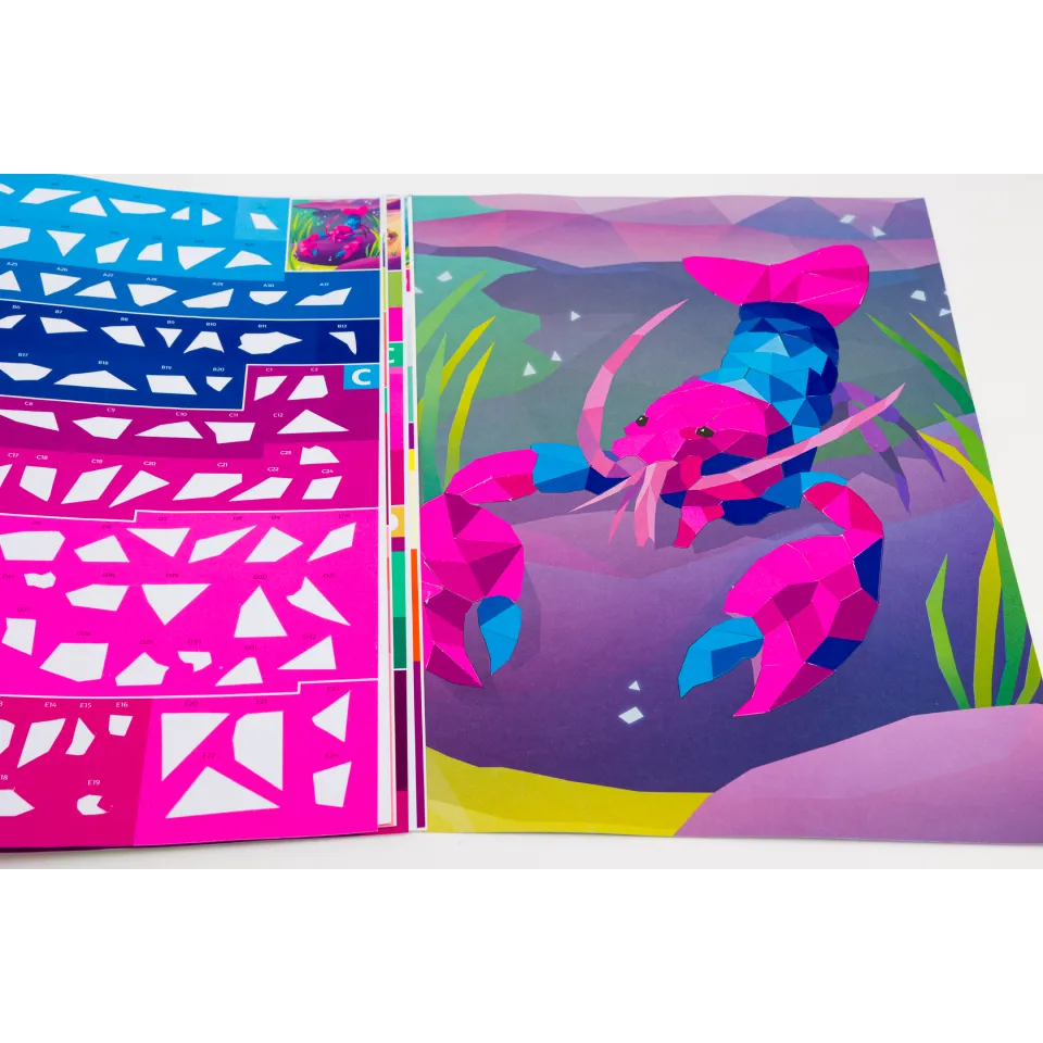 Kaleidoscope Sticker Mosaics: Neon Ocean
