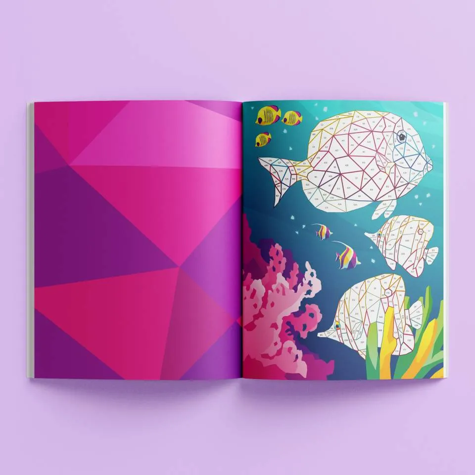 Kaleidoscope Sticker Mosaics: Neon Ocean