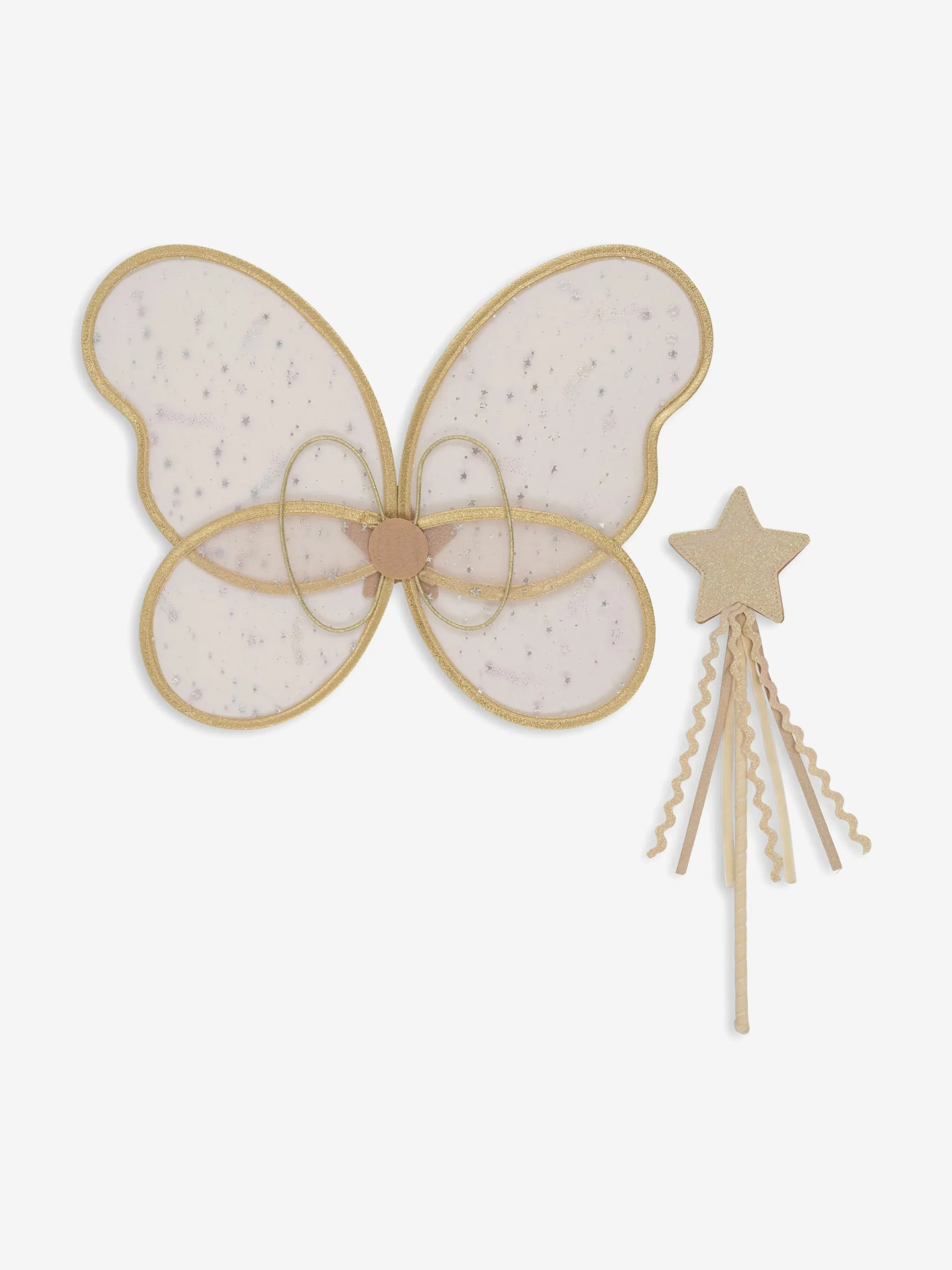 Konges Sløjd Girls Wings And Wand Fairy Costume in Brown