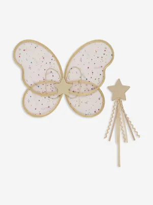 Konges Sløjd Girls Wings And Wand Fairy Costume in Brown