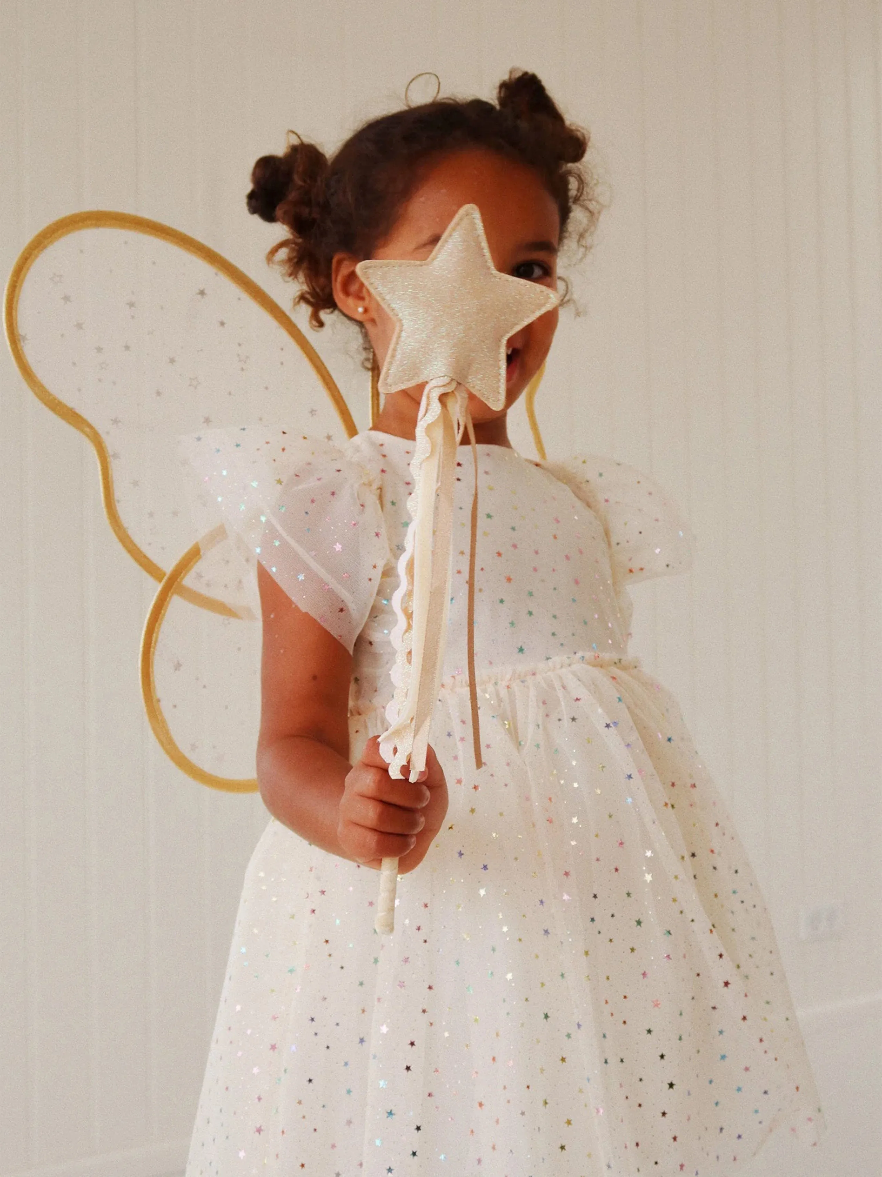 Konges Sløjd Girls Wings And Wand Fairy Costume in Brown