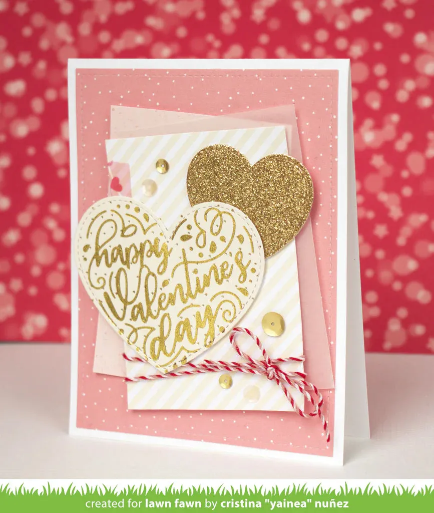 Lawn Fawn Hot Foil Custom Craft Plate - Foiled Sentiments: Happy Valentines Day*