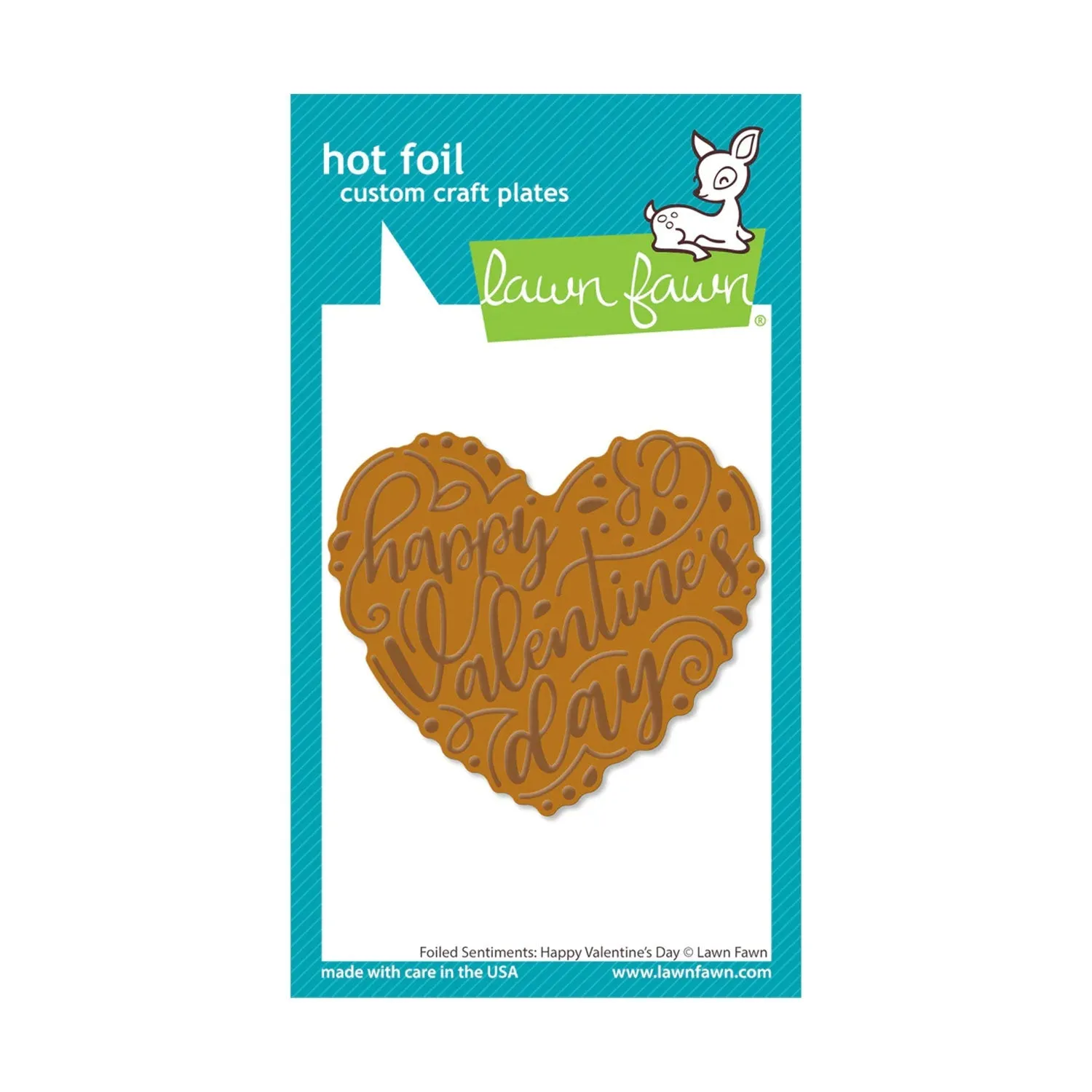 Lawn Fawn Hot Foil Custom Craft Plate - Foiled Sentiments: Happy Valentines Day*