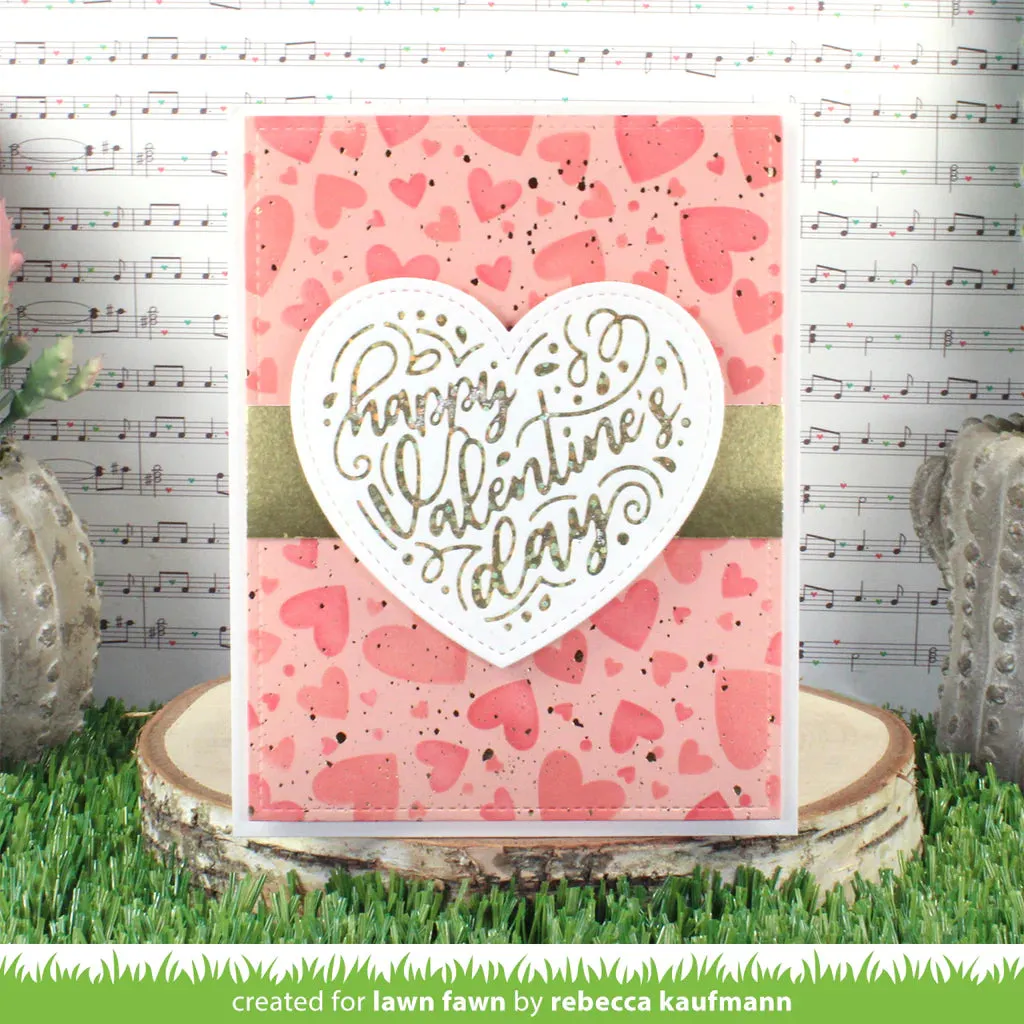 Lawn Fawn Hot Foil Custom Craft Plate - Foiled Sentiments: Happy Valentines Day*