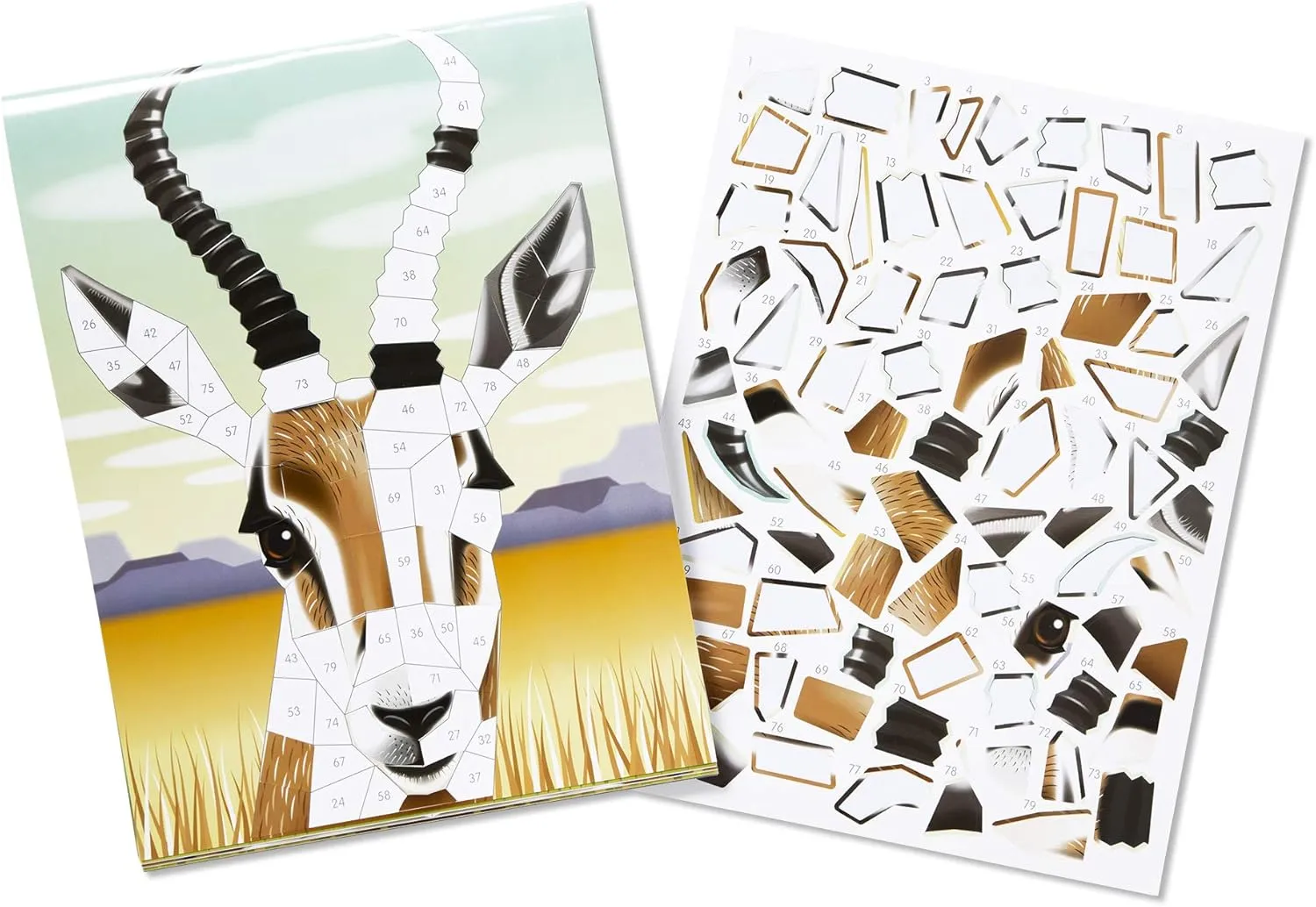 Melissa & Doug Mosaic Sticker Pad Safari (12 Color Scenes to Complete with 850  Stickers) - FSC Certified