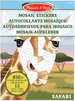 Melissa & Doug Mosaic Sticker Pad Safari (12 Color Scenes to Complete with 850  Stickers) - FSC Certified